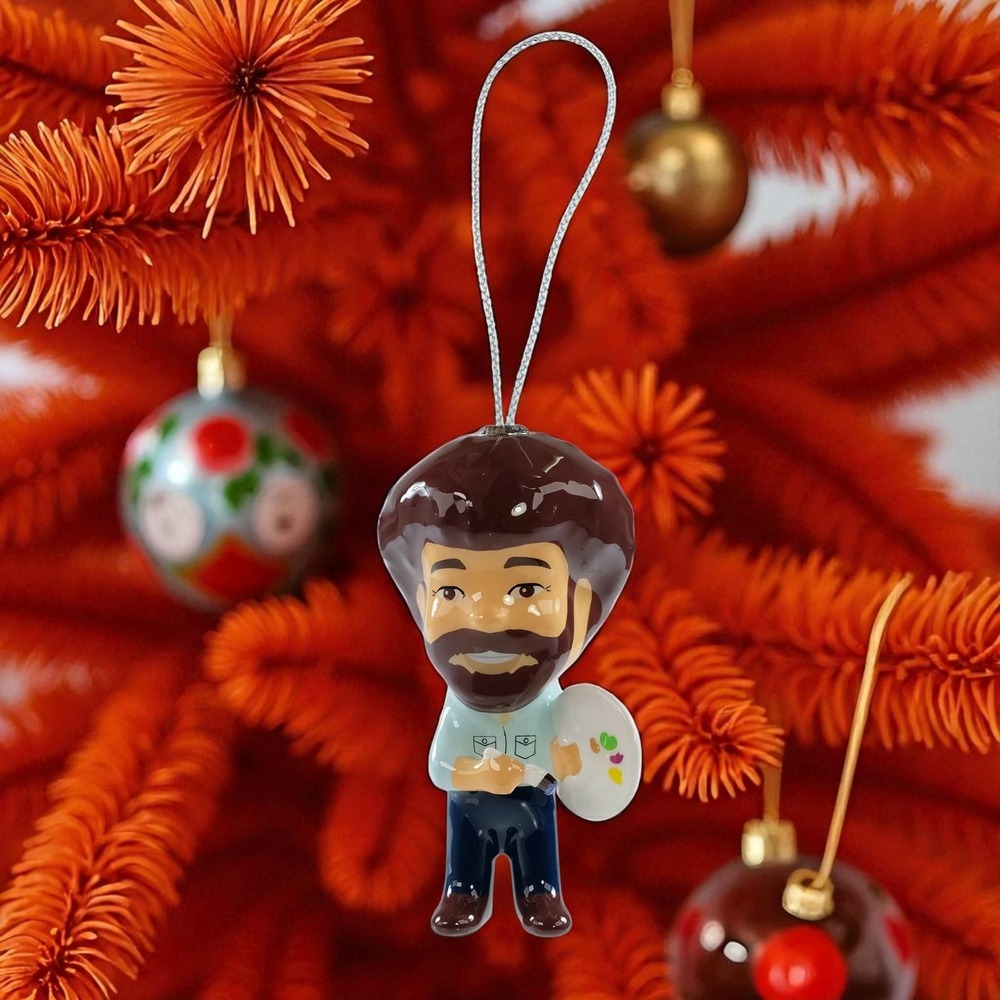 Bob Ross Decoupage Christmas Tree Ornament  4.25" New With Tags!
